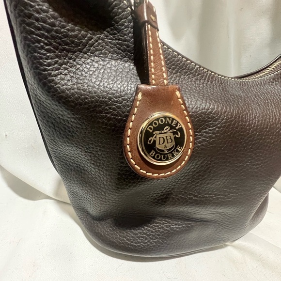 Vintage Dooney & Bourke Dark Brown Leather Hobo Bag - Picture 5 of 14